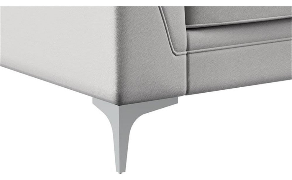 Global Furniture USA U6109 Gray Fabric PVC Loveseat with Metal Legs