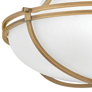 Hinkley Saddler Medium Flush Mount, Heritage Brass