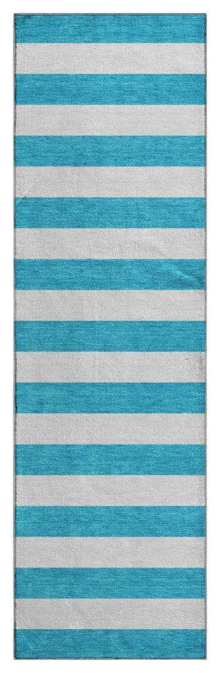 Premium Machine Washable Mayfield AMF528 Teal 2'3" x 7'6" Runner Rug