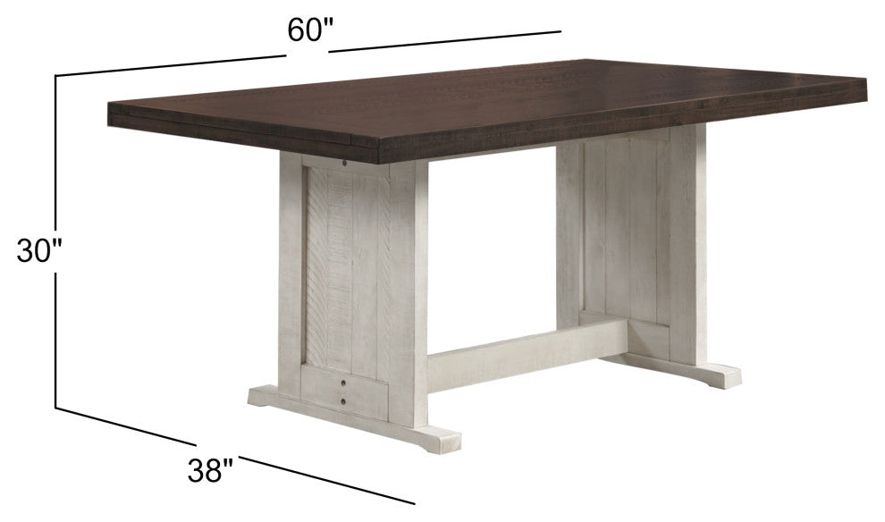 Sunny Dining Nook Table Set, Distressed Cream/Brown Wood