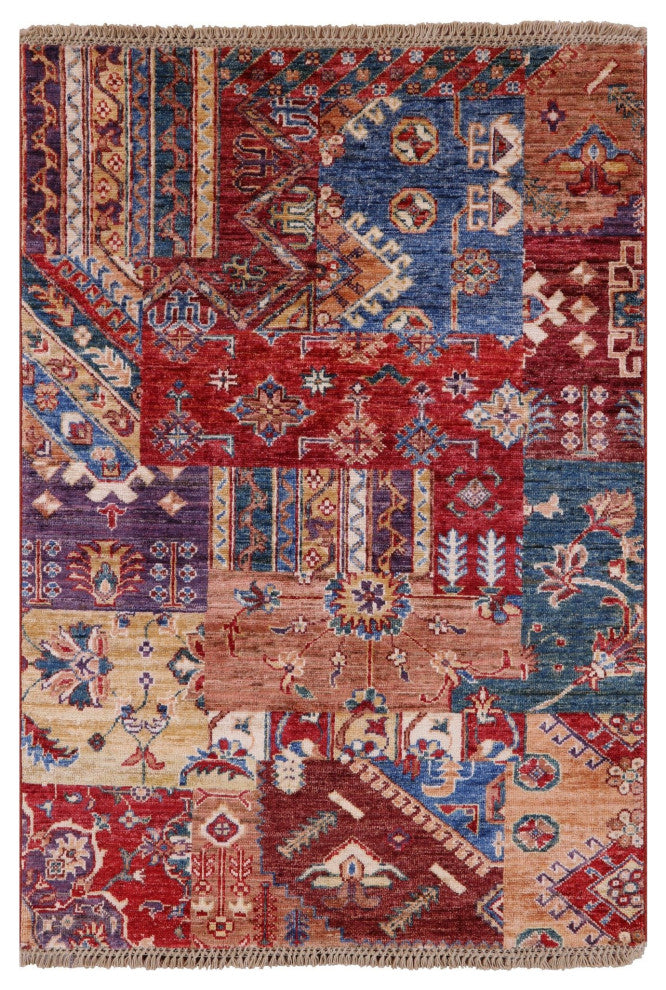2' 9" X 3' 11" Super Kazak Hand Knotted Wool Rug Q7484