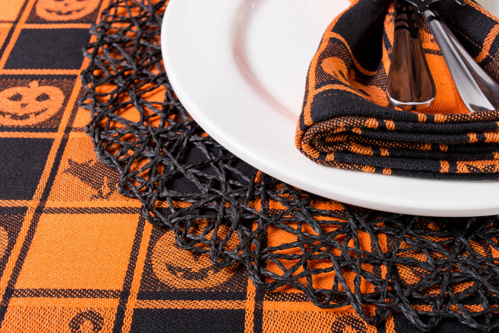 Halloween Woven Check Tablecloth, 52"x52"