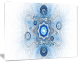 Cabalistic Blue Star Flower, Oversized Abstract Canvas Art Print, 60x40