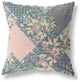 26" Green Peach Boho Floral Indoor Outdoor Throw Pillow