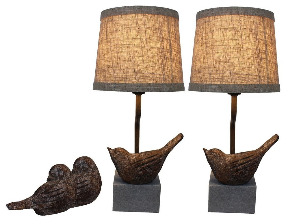 Bird I Mini Accent Lamps With Shades, Set of 2