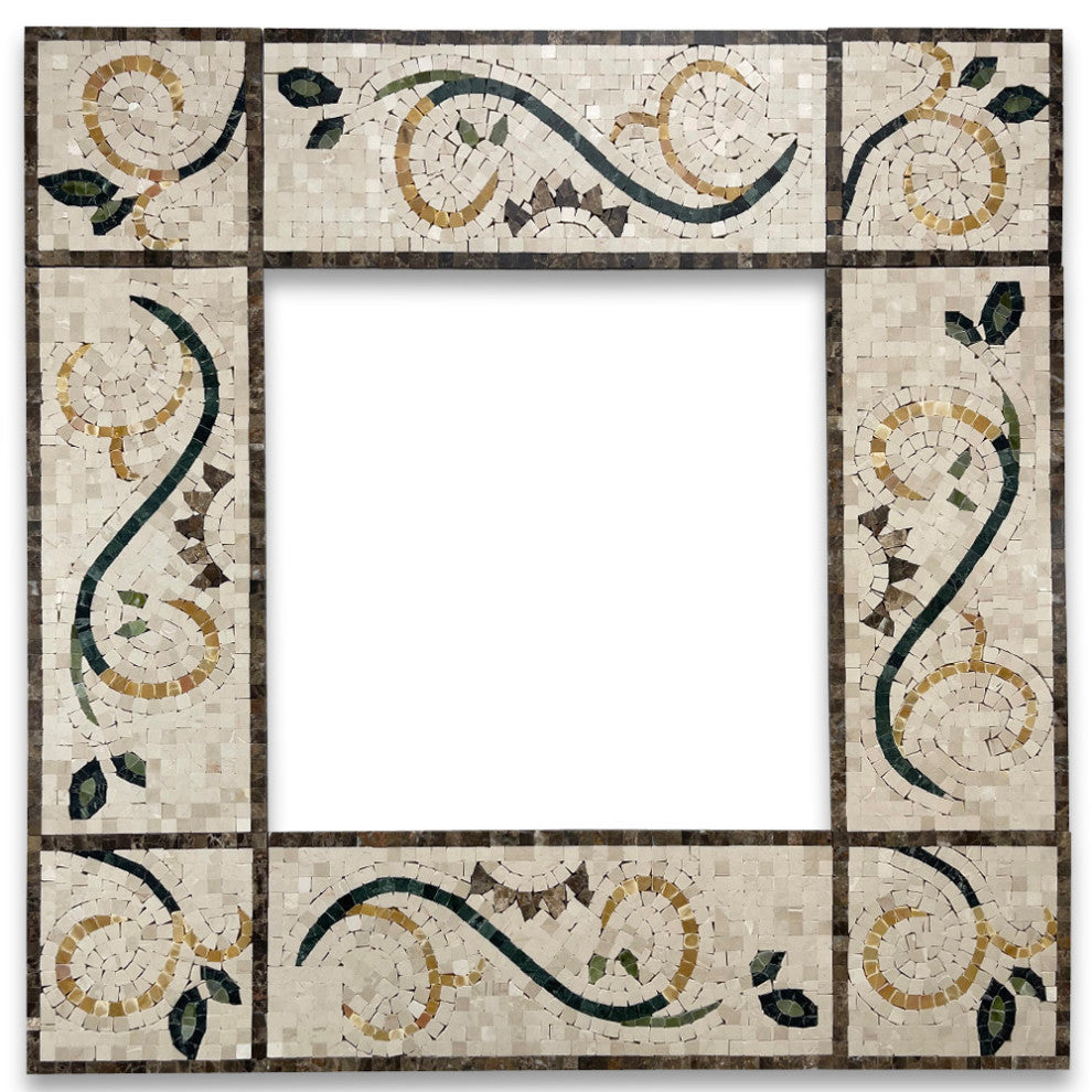 Emerald Gold 6.3x15 Marble Mosaic Border Listello Tile Polished, 1 piece