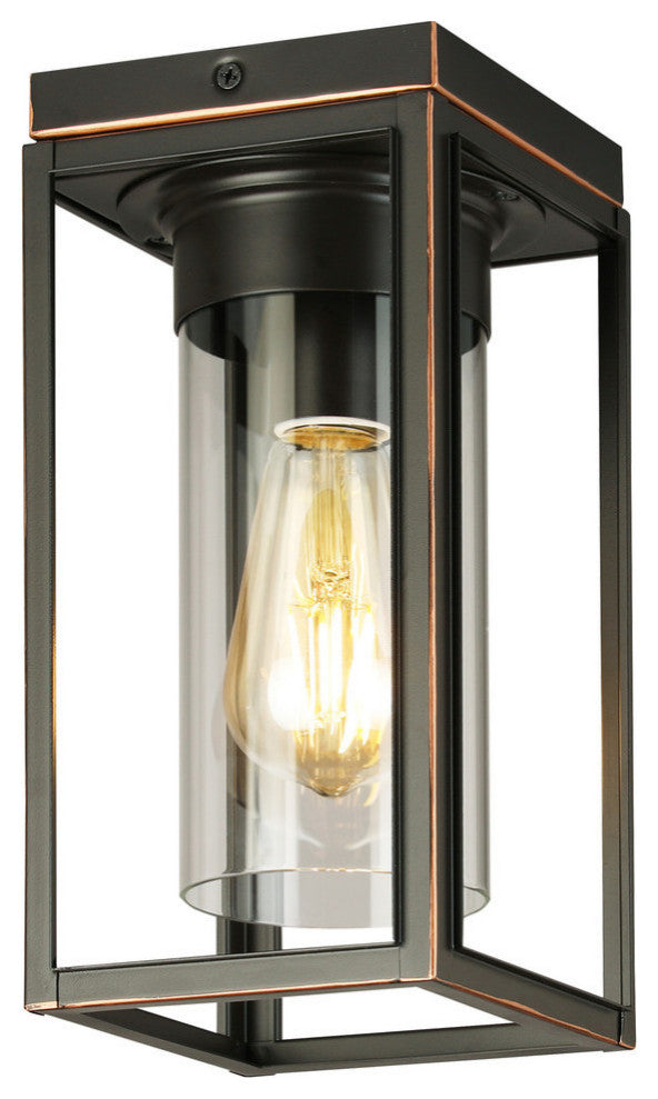 Walker Hill 1-Light Outdoor Ceiling Light, Matte Black, Oil Rubbed Bronze