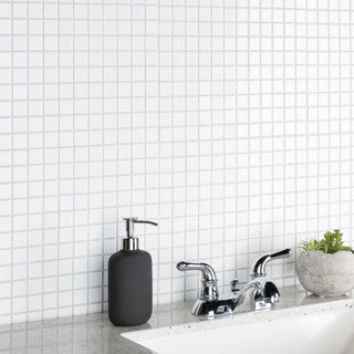 Metro 1" Square Matte White Porcelain Floor and Wall Tile