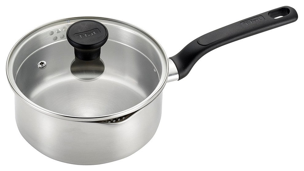 Excite Stainless Steel Covered Sauce Pan, 3-Quart, Silver