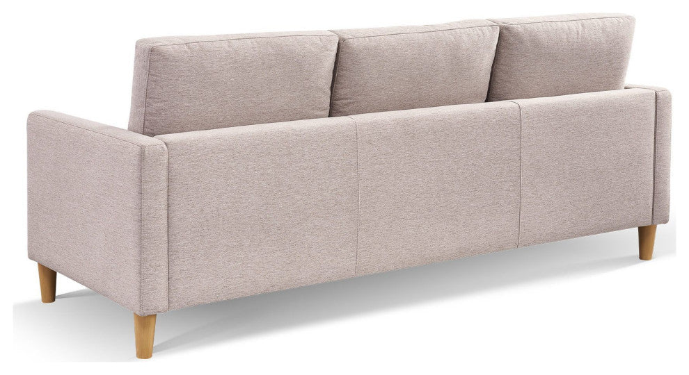Stagecoach 87" 2-Piece Tufted Reversible Sectional With Ottoman, Beige