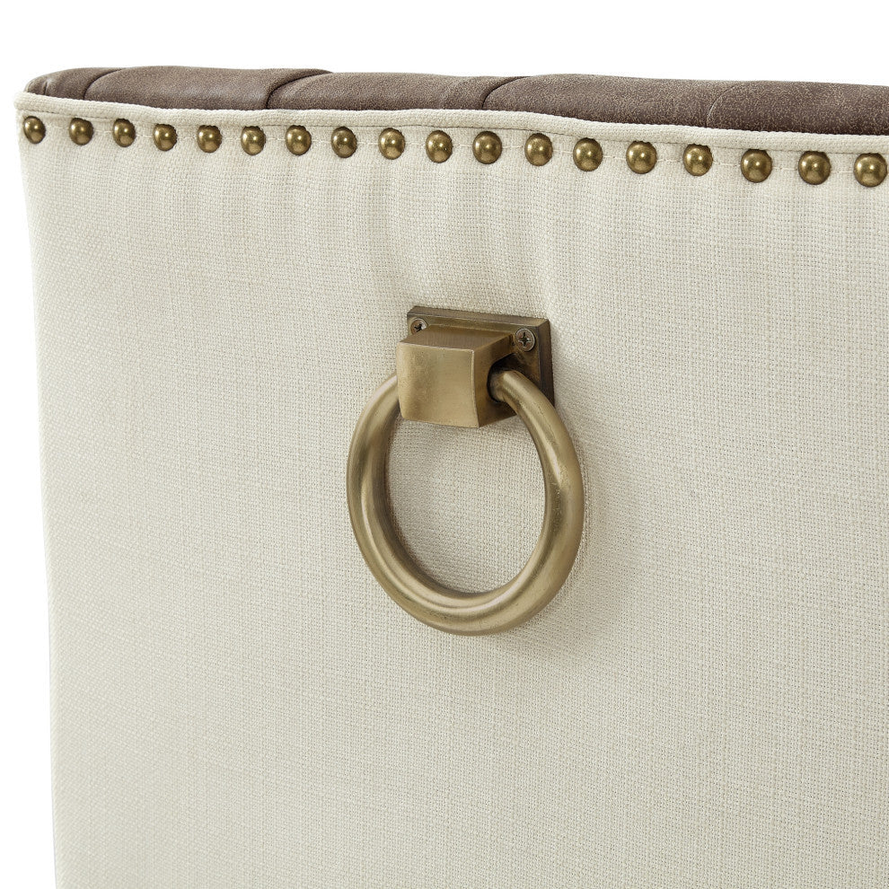 Rustic Manor Kaileigh Counter Stool, Leather PU, Brown