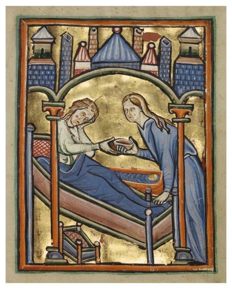 "The Birth of the Virgin" Print 12th Century English Illuminator, 18"x22"