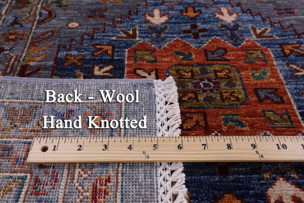 6' 10" X 10' 3" Hand-Knotted Fine Turkmen Wool Rug Q11281