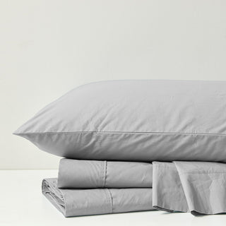 Madison Park Peached Percale Cotton Peached Percale Sheet Set, Grey