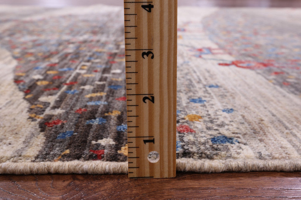 5' 7" X 8' 0" Handmade Persian Tribal Gabbeh Wool Rug - Q12419