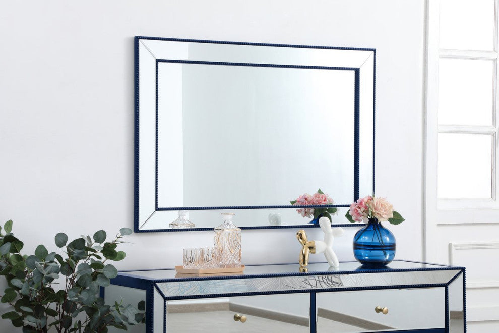 Indie Beaded Mirror, 48"x32", Blue