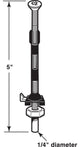 Bi-Fold Door Bottom Pivot Rod, 5", 2Pack