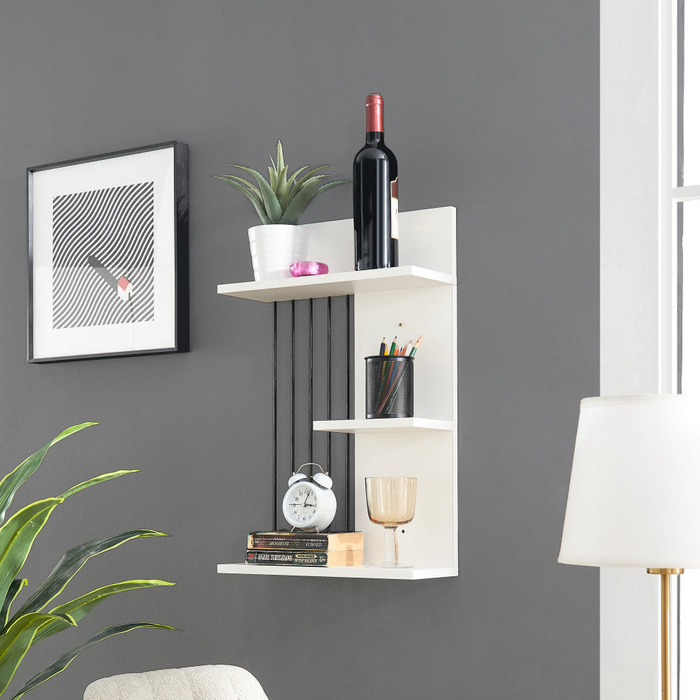 Danya B. Seville Dynamic Utility Ledge Wall Shelf, White
