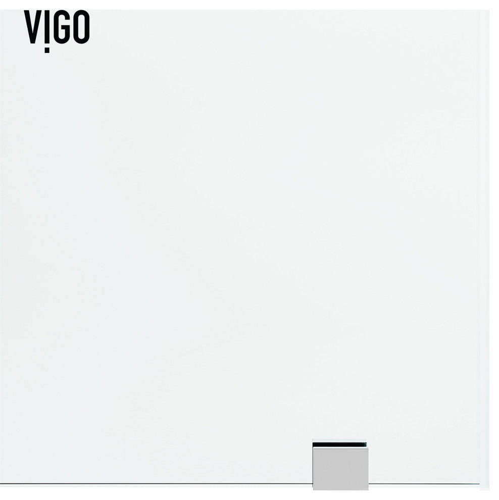 VIGO Elan Hart 56" to 60" W x 76" H Frameless Sliding Shower Door, Chrome, Clear Glass