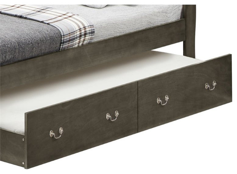 Glory Furniture Louis Phillipe Twin Trundle Bed in Gray
