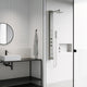 Bowery 58" H x 5" W 4-Jet Shower Panel with Square Shower Head and Tub Filler, Stainless