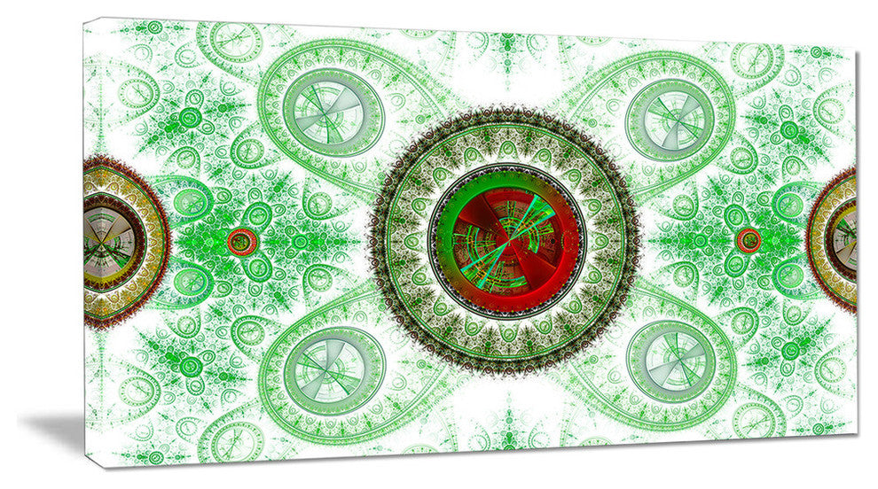 Light Green Psychedelic Relaxing Art, Oversized Abstract Canvas Art Print, 60x28
