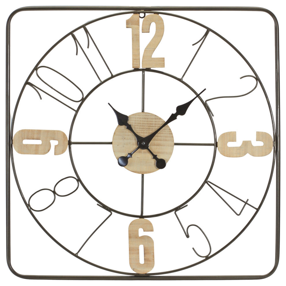 Wood & Iron Wall Clock