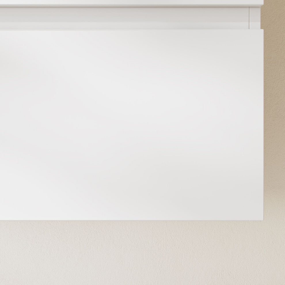 The Beacon Bathroom Vanity, Single Sink, 36", High Gloss White, Wall Mounted