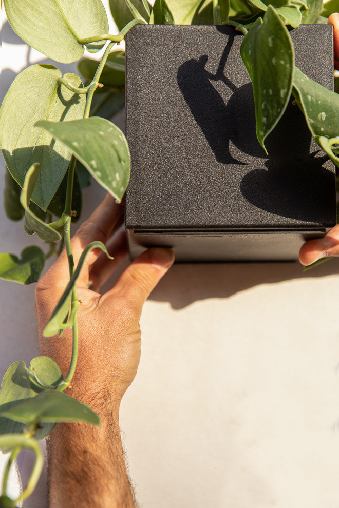 Veadek Geo Series Hanging 5" Planter, Black, 5", 2 Pack