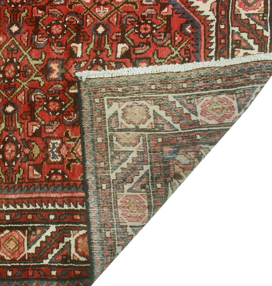 Fine Vintage Distressed Adrion Red/Ivory Runner, 3'9 x 10'4