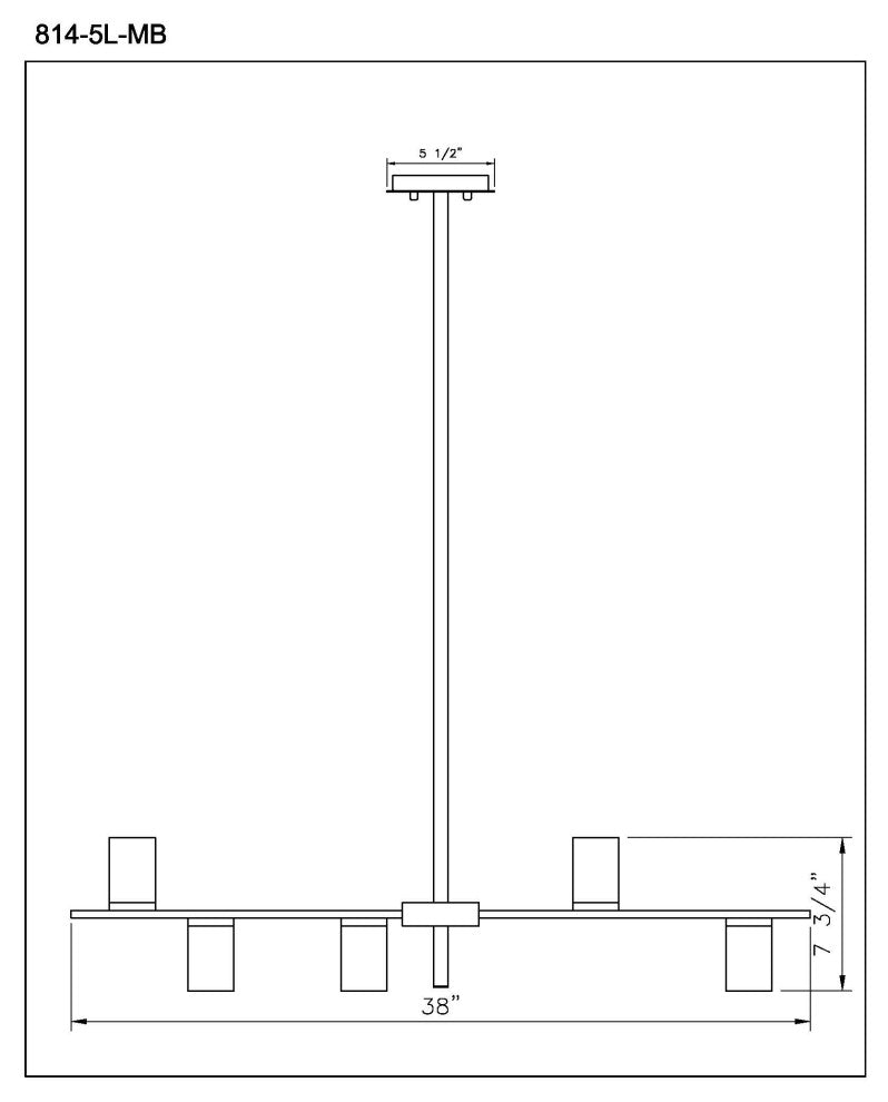 Zlite 814-5L-MB-OBR 5-Light Island/Billiard, Other
