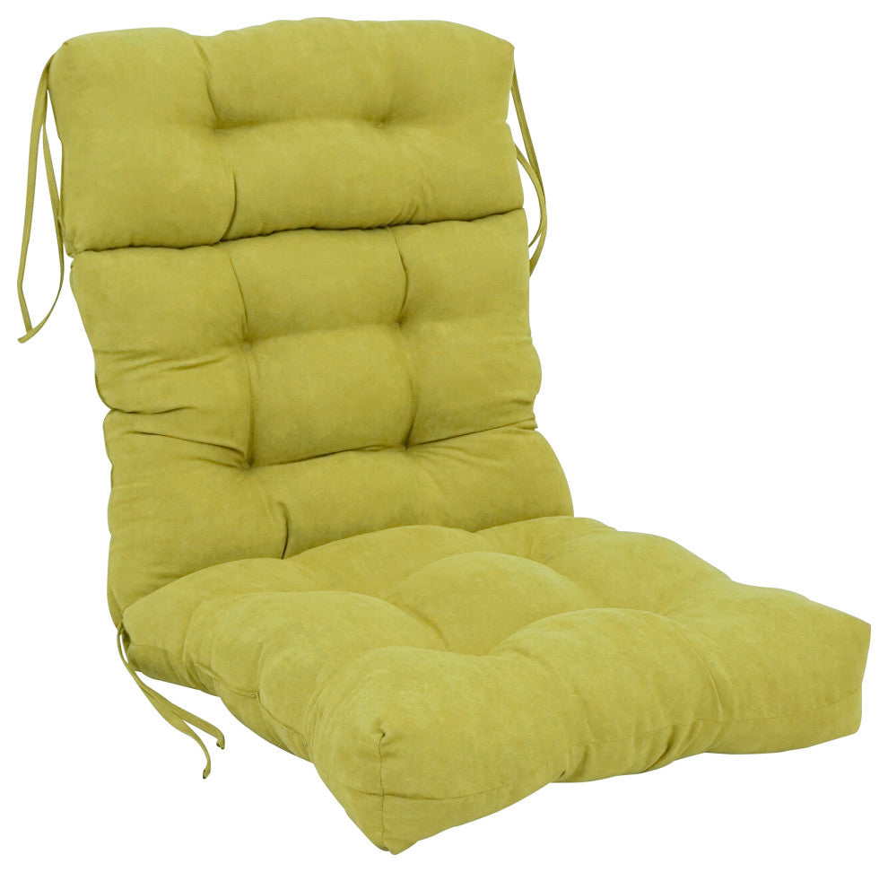 22-"x45" Solid Microsuede Tufted Chair Cushion Green