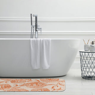 24" x 17" Antique Flowers Bathmat, Orange