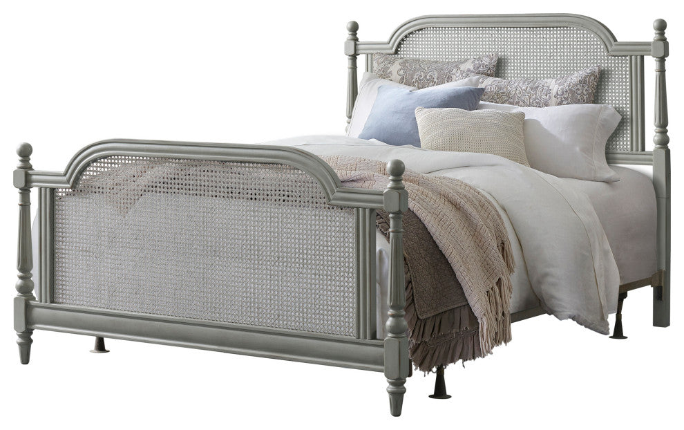Melanie Bed, Metal Bed Rails Included, Gray, Queen