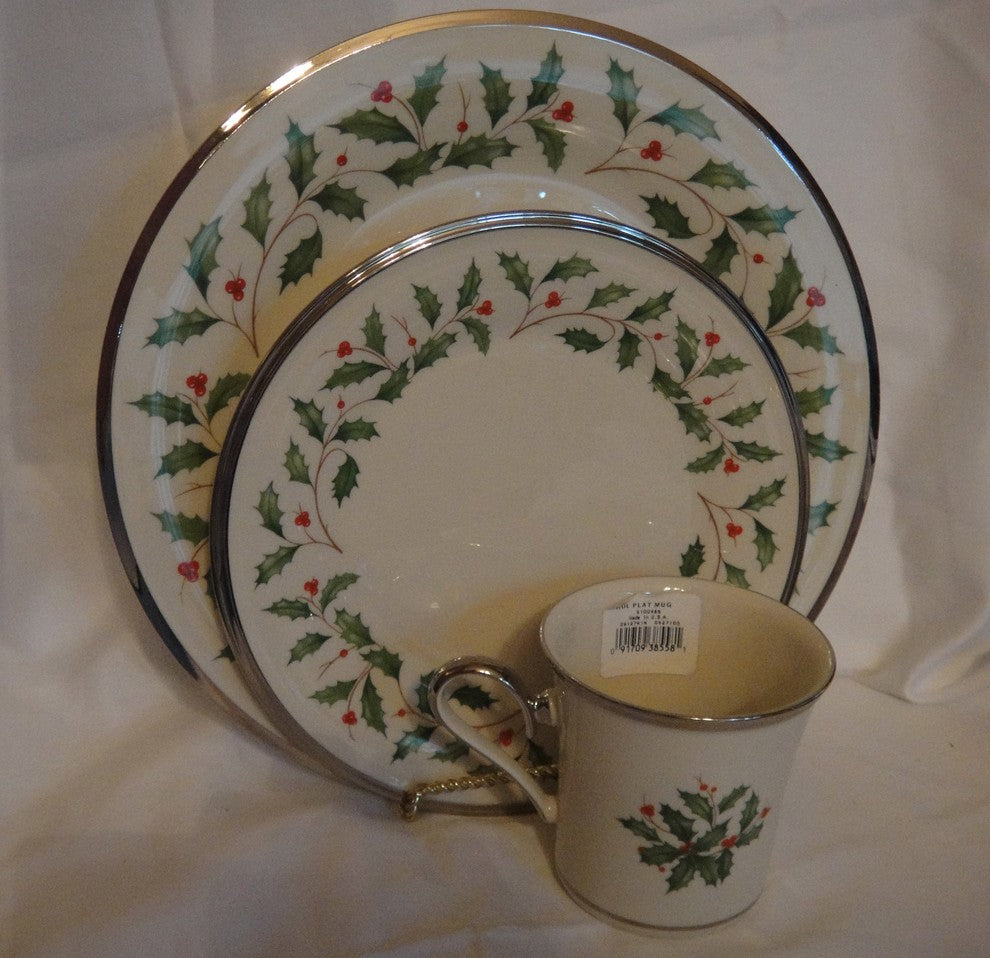 Lenox Holiday Platinum Christmas China in Box