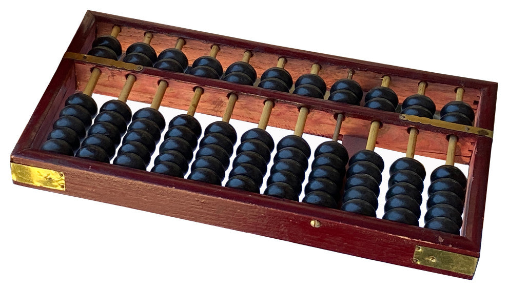 Chinese Red Brown Stain Wood Abacus Fengshui Paperweight Display Hws2487