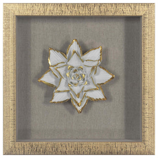 Gold Ceramic Flower Shadow Box Wall DÃ©cor (MS39291CP)