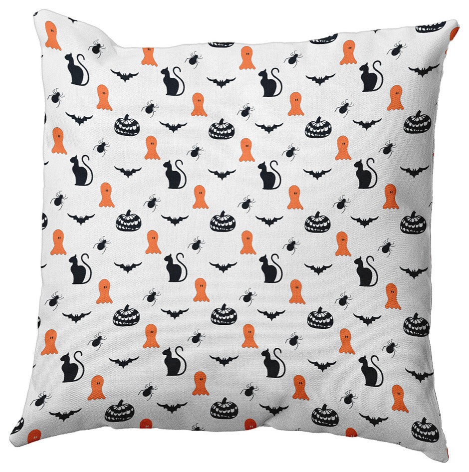 Halloween Critters Accent Pillow, Traditional Orange, 18"x18"