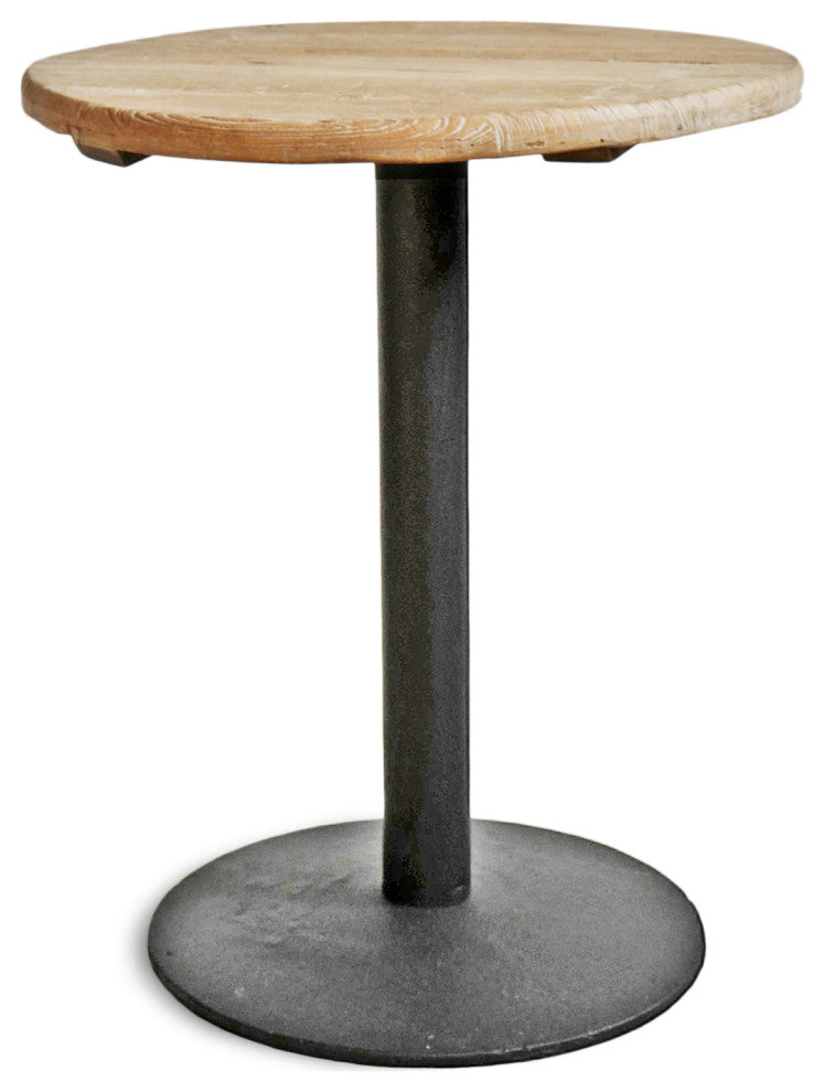 Round Elm & Iron Bistro Counter Table