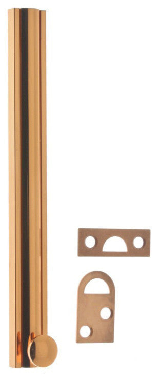 Genuine Solid Brass 8" Surface Bolt, Bright Copper