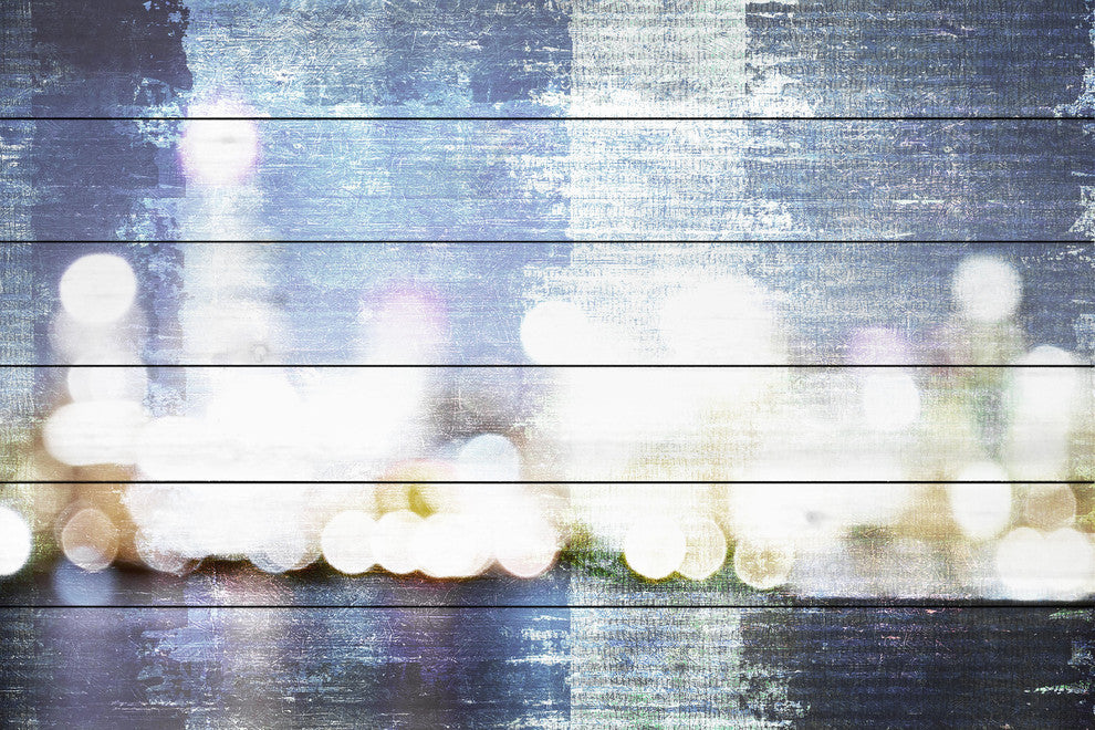 "City Scape" UV Ink Print on White Wood, 45"x30"