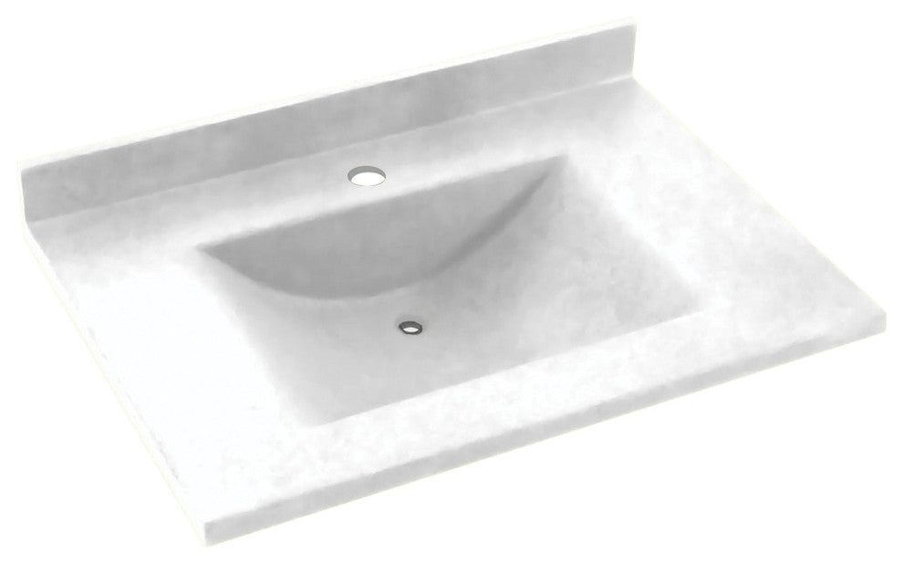 Swan Contour Solid Surface Bathroom Vanity Top, White