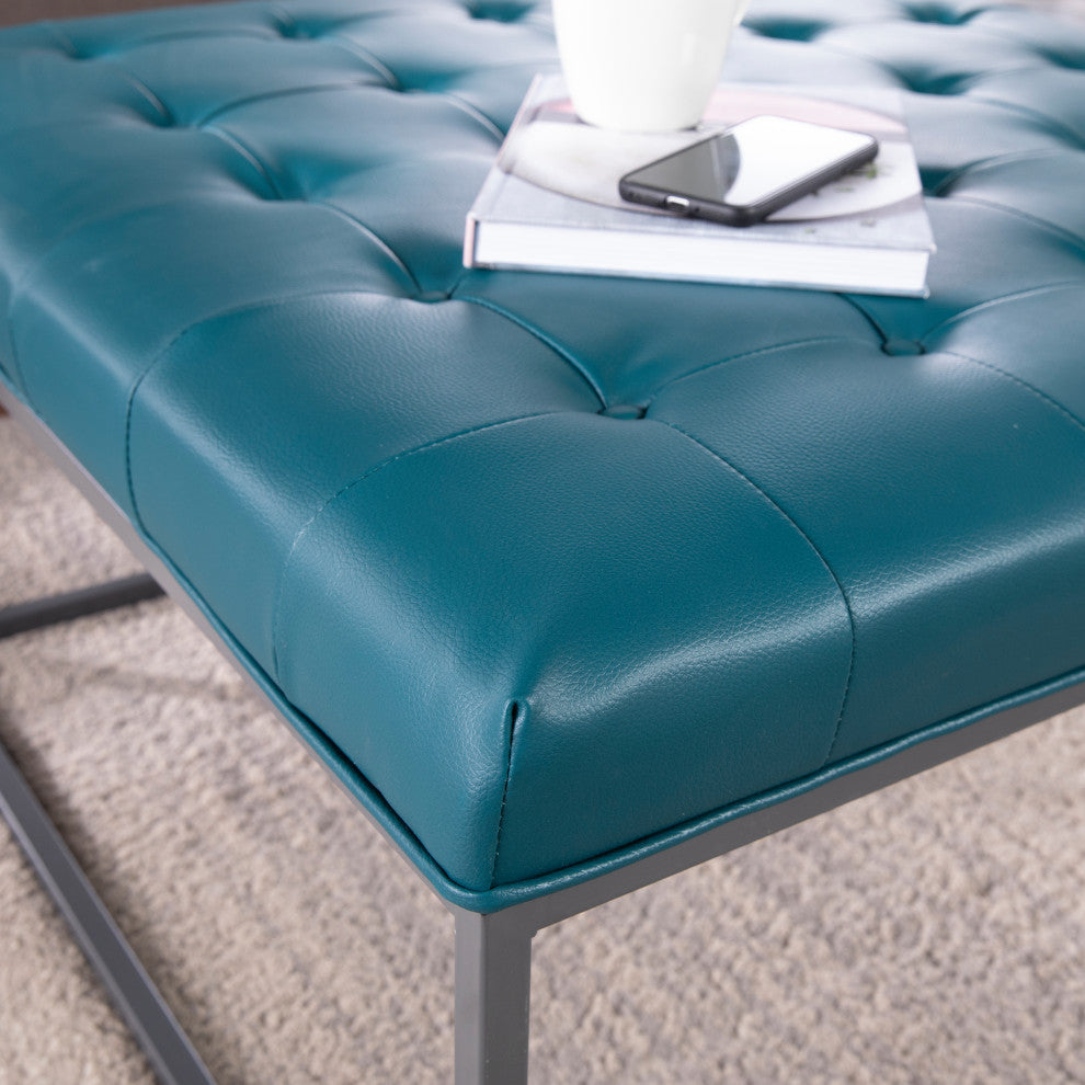 Syston Upholstered Cocktail Ottoman - Blue