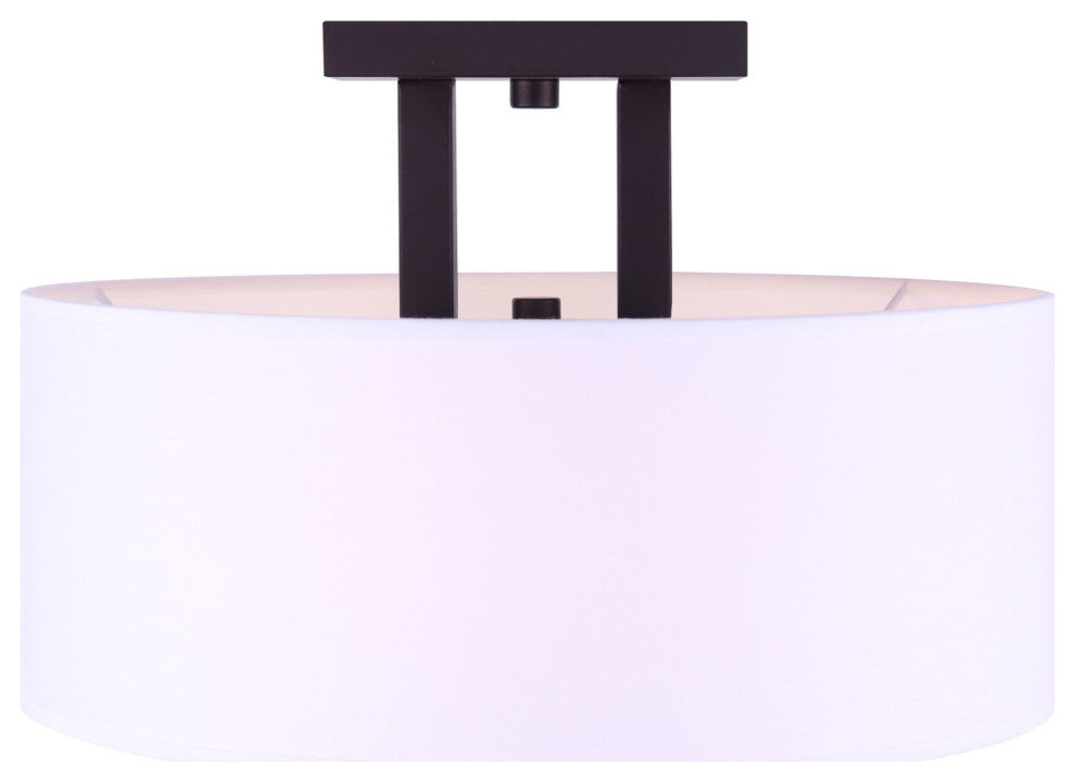 Canarm ISF578A03 River 3 Light 15"W Semi-Flush Drum Ceiling - Gold
