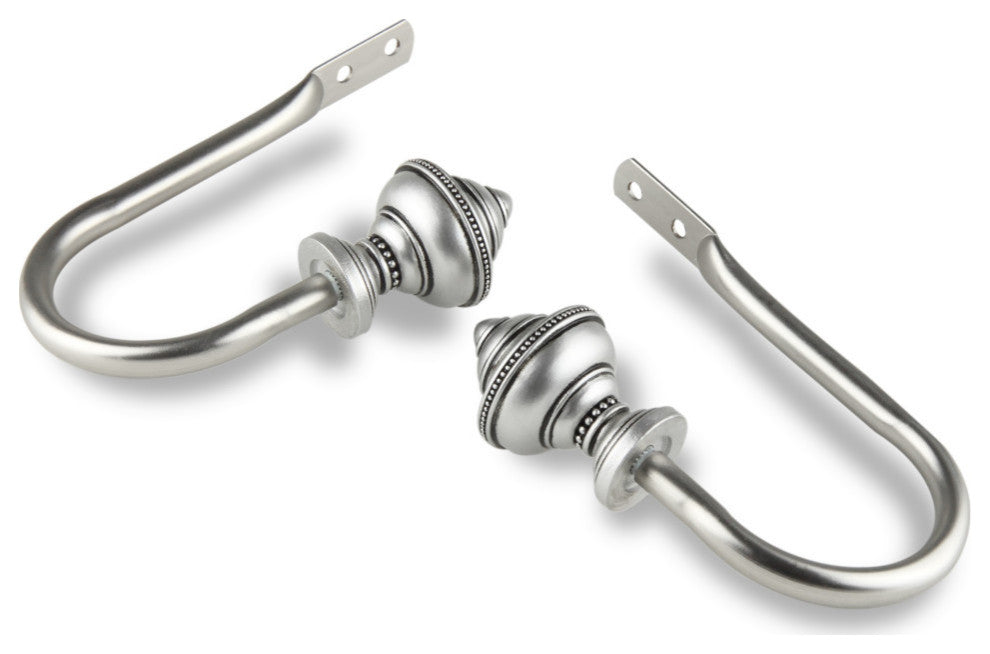 Augustus Curtain Rod Holdback, Satin Nickel