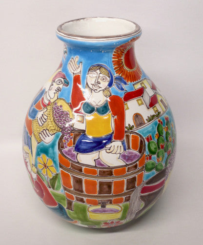 Ceramiche di Sicilia Vase with Grape Harvest