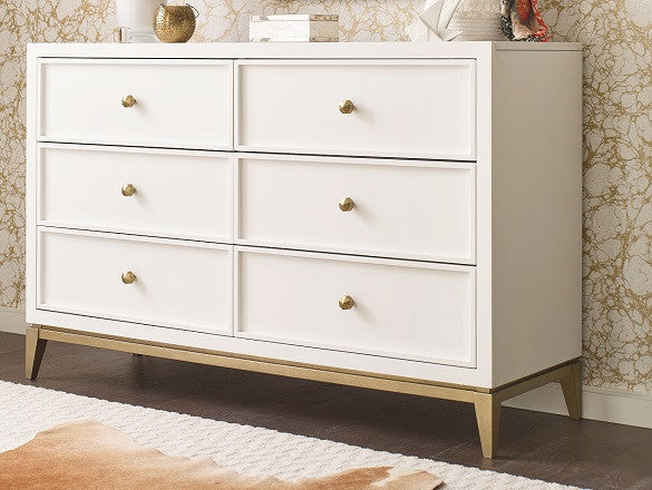 Antoinette White and Gold Dresser, Dresser Only