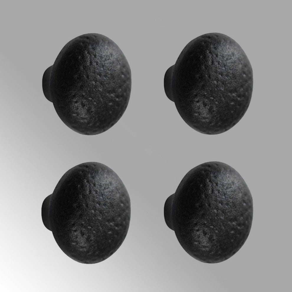 4 Pcs Black Cabinet Knob Wrought Iron Drawer Pull Handles Cabinet Door Handle