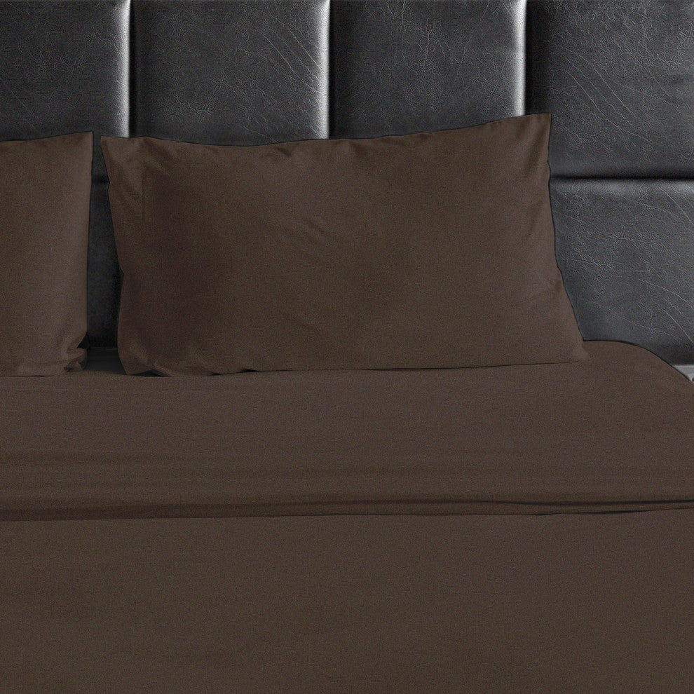 Bluff City Bedding, 1800 Thread Count 4-Piece Set, Brown, Twin/Twin Xl