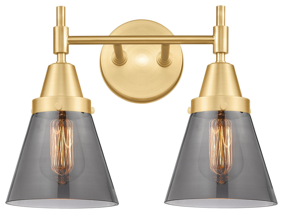 Innovations 447-2W-SG-G63 2-Light Bath Vanity Light, Satin Gold